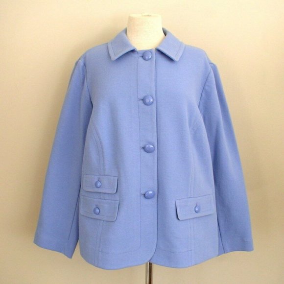 Talbots Jackets & Blazers - Talbots Womens Periwinkle Blue Jacket Sz 22W Petit